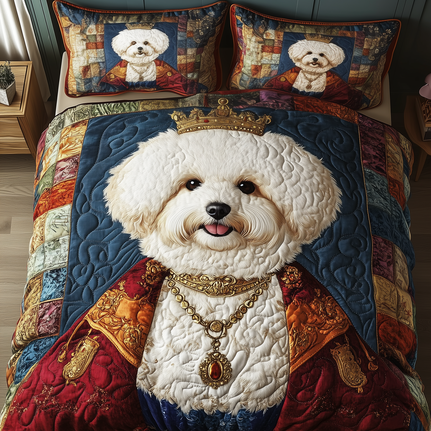 Bichon Frise King 3-Piece Quilted Bedding Set GFTOAB846