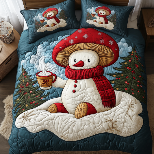 Christmas Mushroom 3-Piece Quilted Bedding Set GFTOAB867