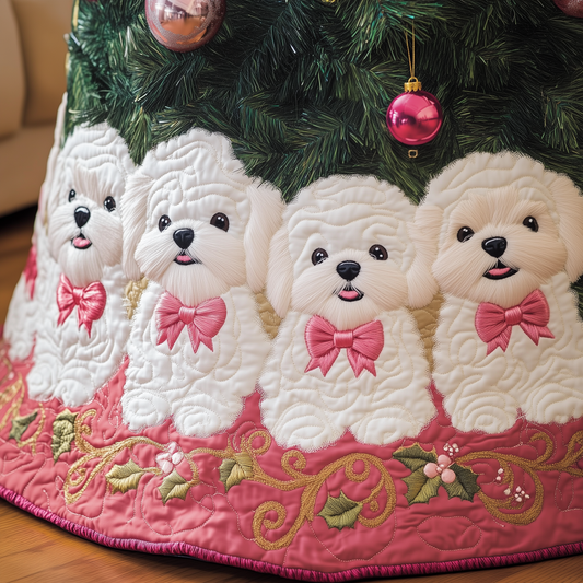 Christmas Bichon Quilted Tree Skirt GFTOAB920