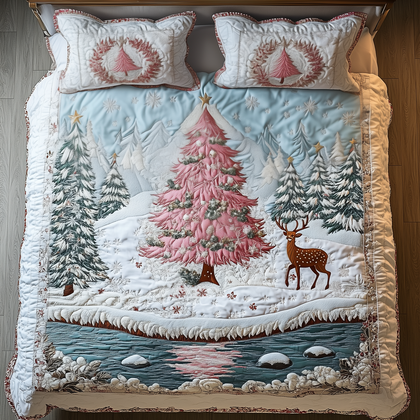 Childhood Winter Wonderland 3-Piece Quilted Bedding Set GFTOAB945