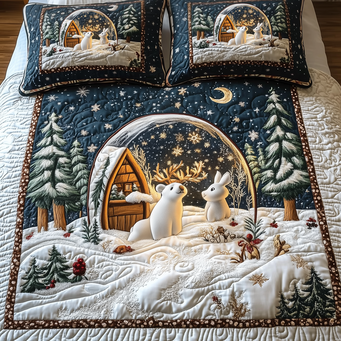 Whimsical Winter 3-Piece Quilted Bedding Set GFTOAB950