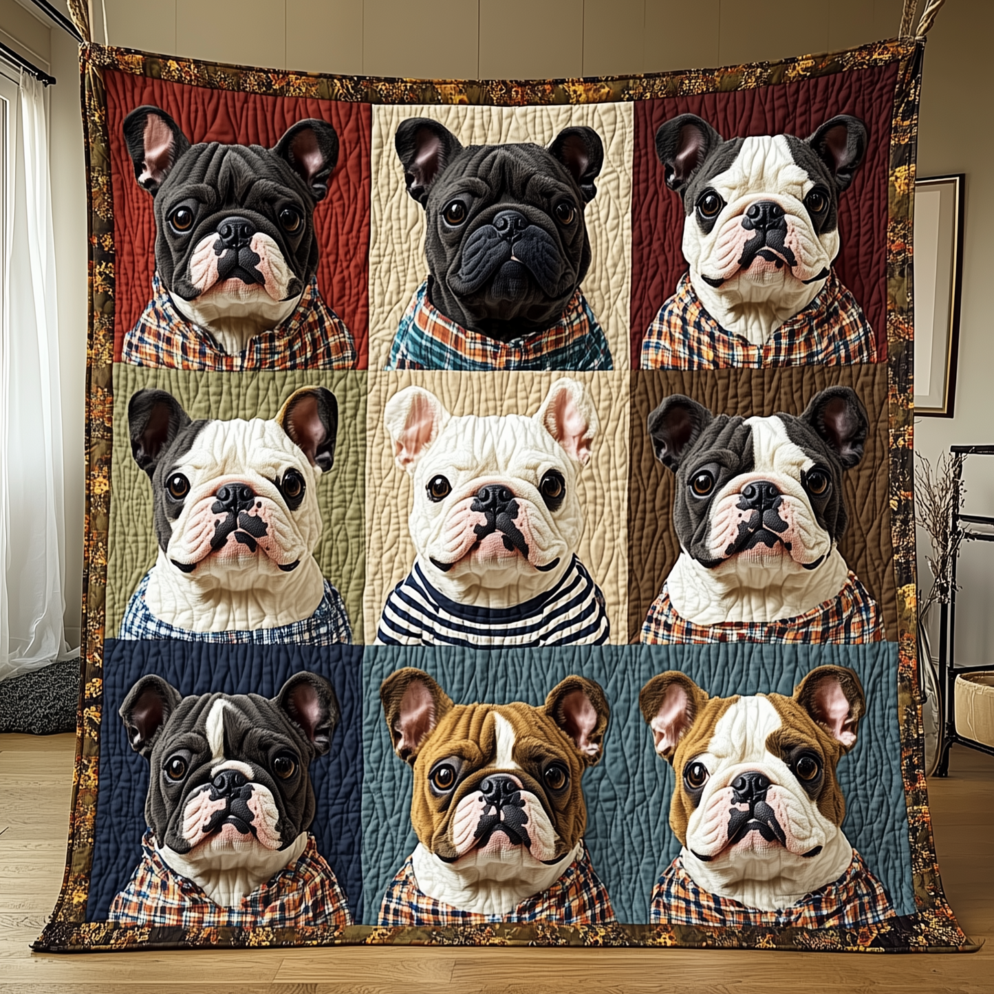 Autumn French Bulldog Quilted Blanket GFTOHD013