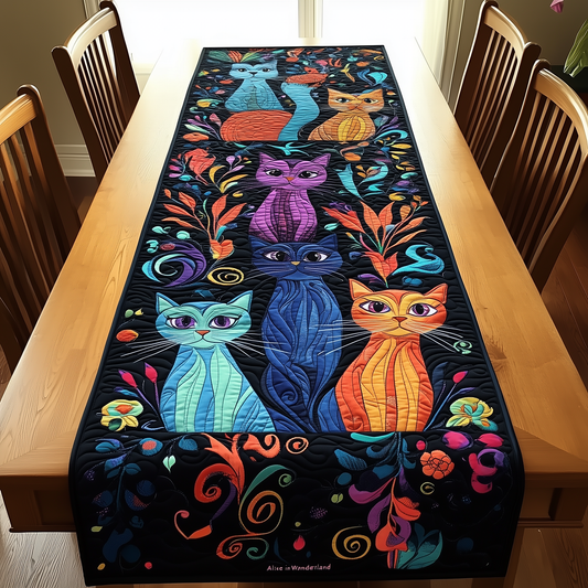 Vibrant Cat Quilted Table Runner GFTOHD057