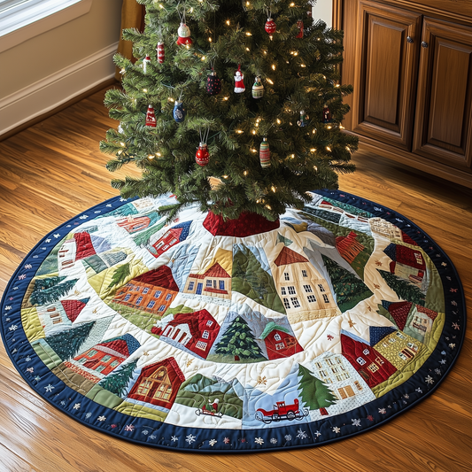 Snowy Village Quilted Tree Skirt GFTOHD086