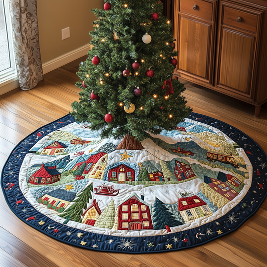 Snowy Village Quilted Tree Skirt GFTOHD087