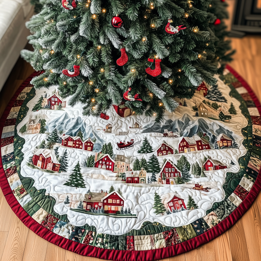 Snowy Village Quilted Tree Skirt GFTOHD088