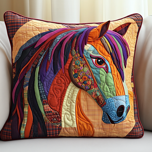 Vibrant Horses Quilted Pillow Case GFTOHD089