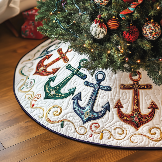 Christmas Nautical Quilted Tree Skirt GFTOHD1027