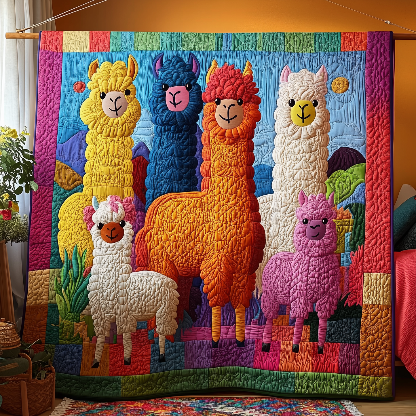 Vibrant Alpaca Quilted Blanket GFTOHD1063