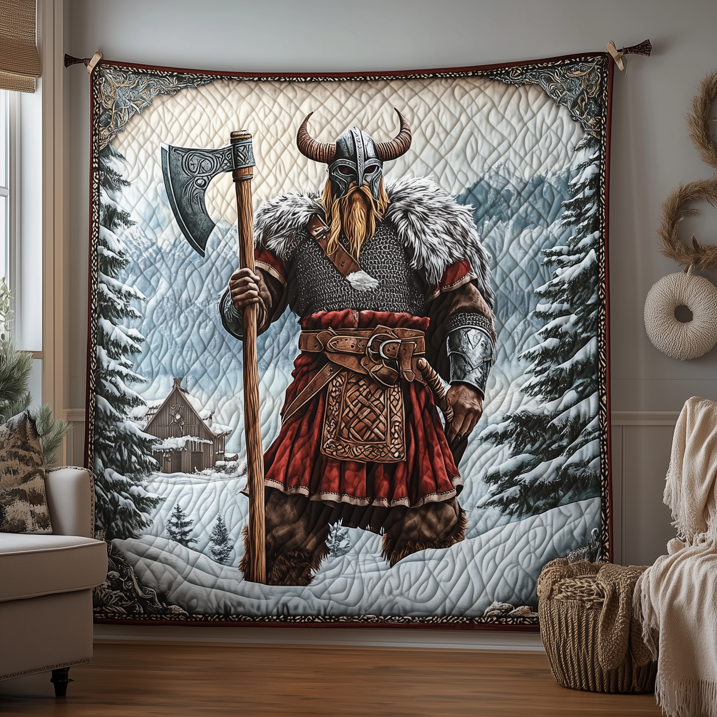 Viking Warrior Quilted Blanket GFTOHD1091