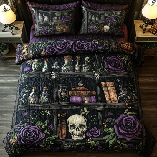 Bookshelf Of Death 3-Piece Quilted Bedding Set GFTOHD1108