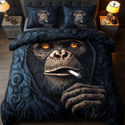 The Monkey Gangster 3-Piece Quilted Bedding Set GFTOHD1135