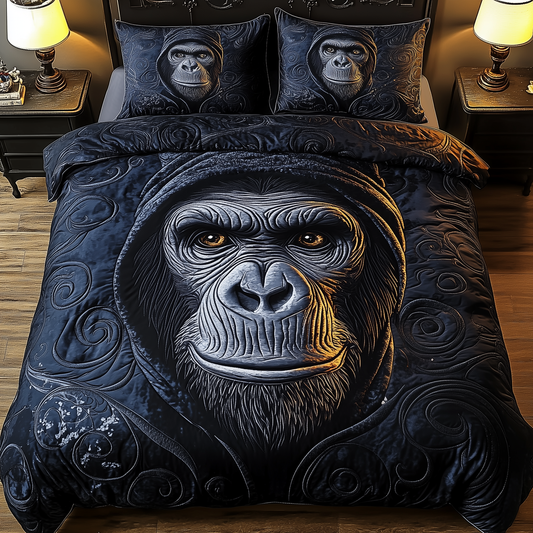 The Monkey Gangster 3-Piece Quilted Bedding Set GFTOHD1137