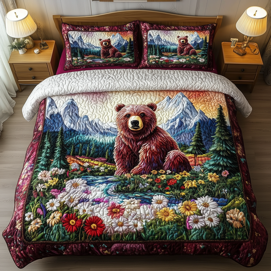 Bear In Dreamland 3-Piece Quilted Bedding Set GFTOHD1204