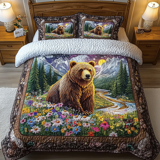 Bear In Dreamland 3-Piece Quilted Bedding Set GFTOHD1205