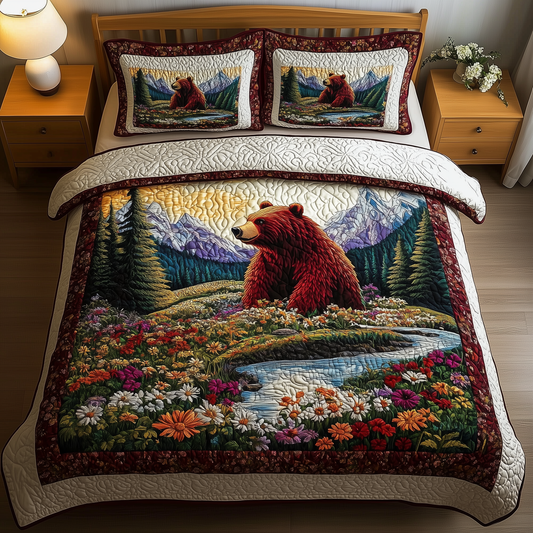 Bear In Dreamland 3-Piece Quilted Bedding Set GFTOHD1206