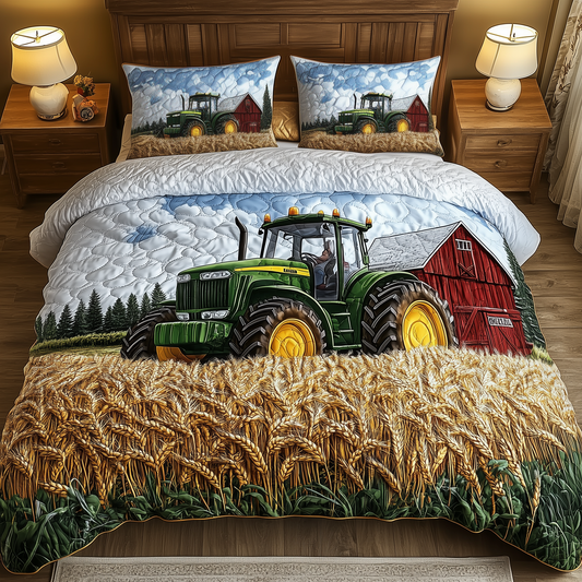 Tractor Golden Harvest 3-Piece Quilted Bedding Set GFTOHD1249