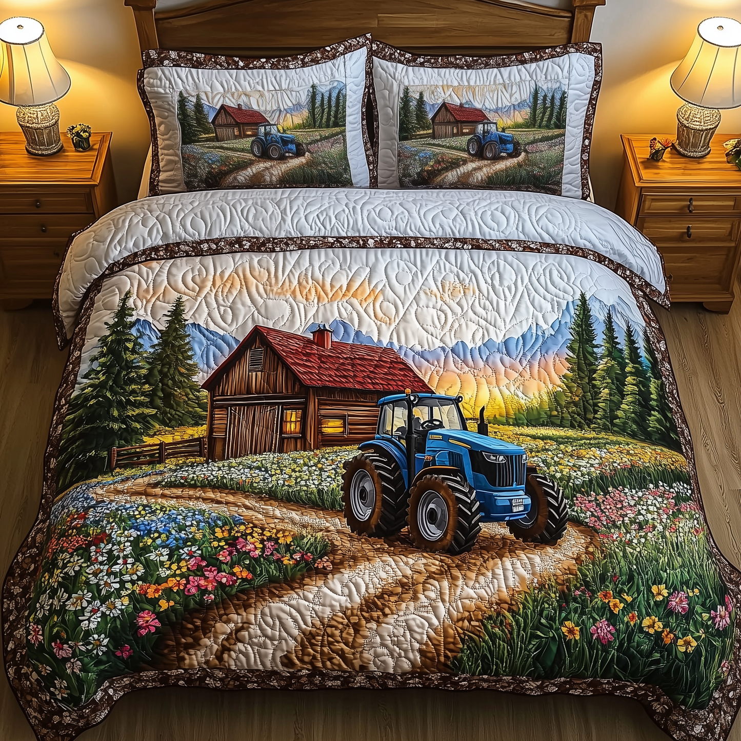 Tractor Golden Harvest 3-Piece Quilted Bedding Set GFTOHD1251