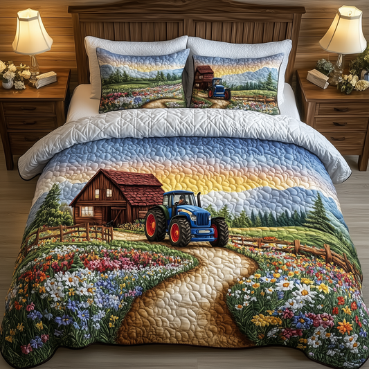 Tractor Golden Harvest 3-Piece Quilted Bedding Set GFTOHD1252