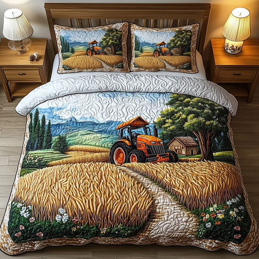 Tractor Golden Harvest 3-Piece Quilted Bedding Set GFTOHD1254