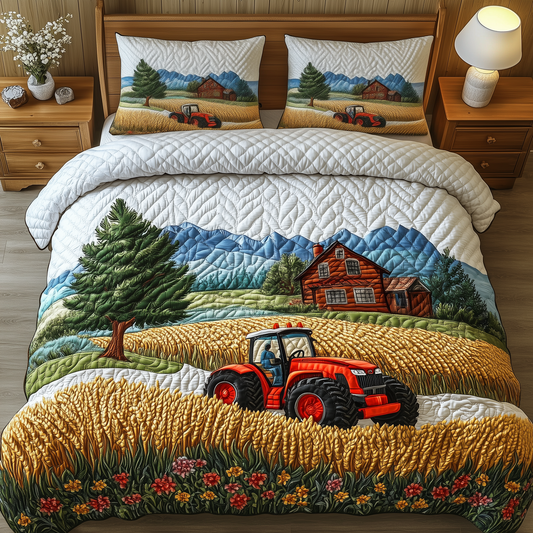 Tractor Golden Harvest 3-Piece Quilted Bedding Set GFTOHD1255