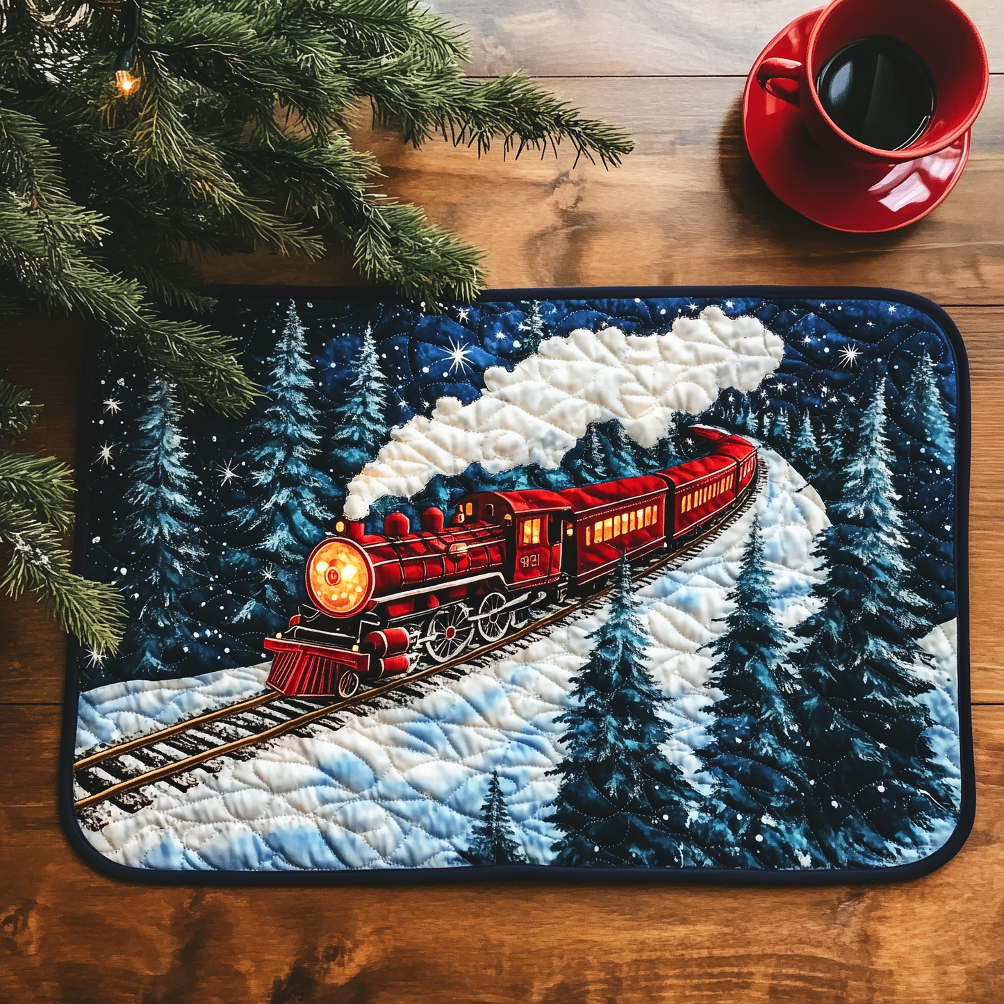 Twilight Snow Express Quilted Placemat GFTOHD144