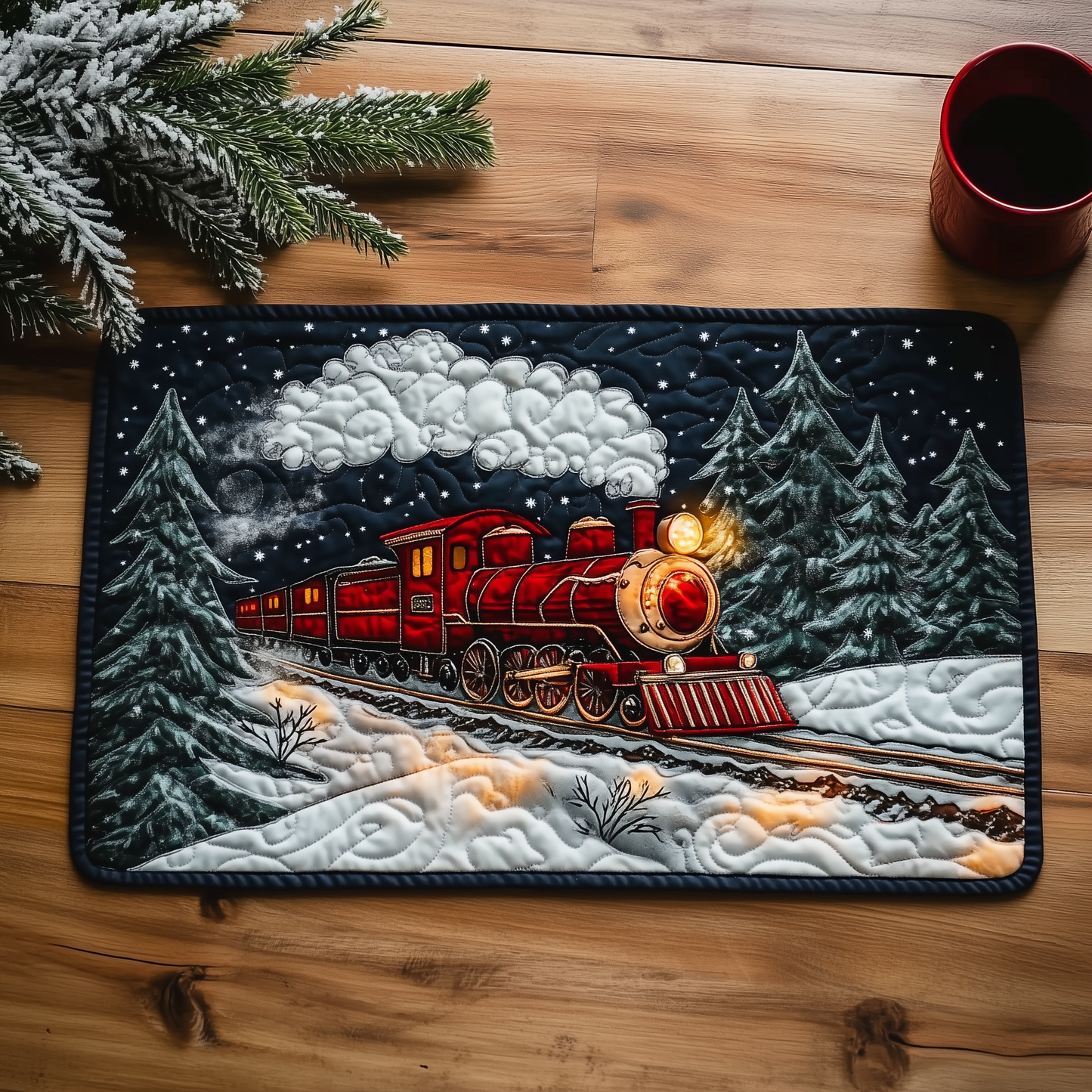 Twilight Snow Express Quilted Placemat GFTOHD145