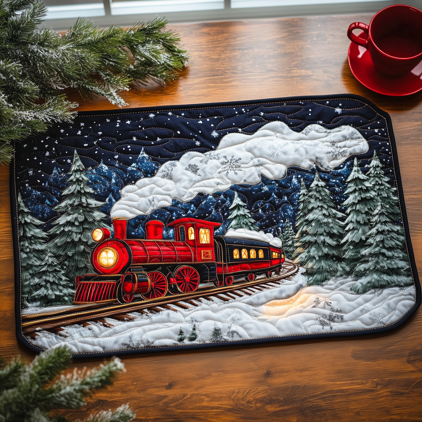 Twilight Snow Express Quilted Placemat GFTOHD146