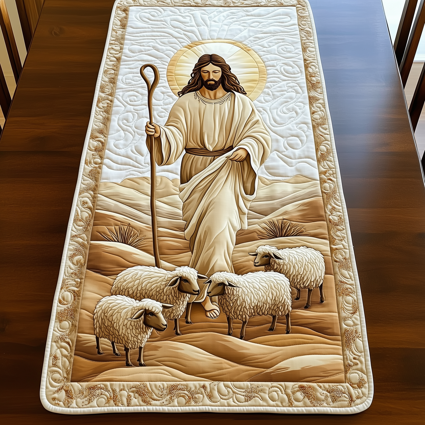 The Holy Shepherd Quilted Table Runner GFTOHD191