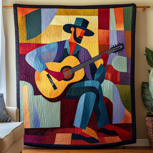 Brilliant Guitarist Quilted Blanket GFTOHD198