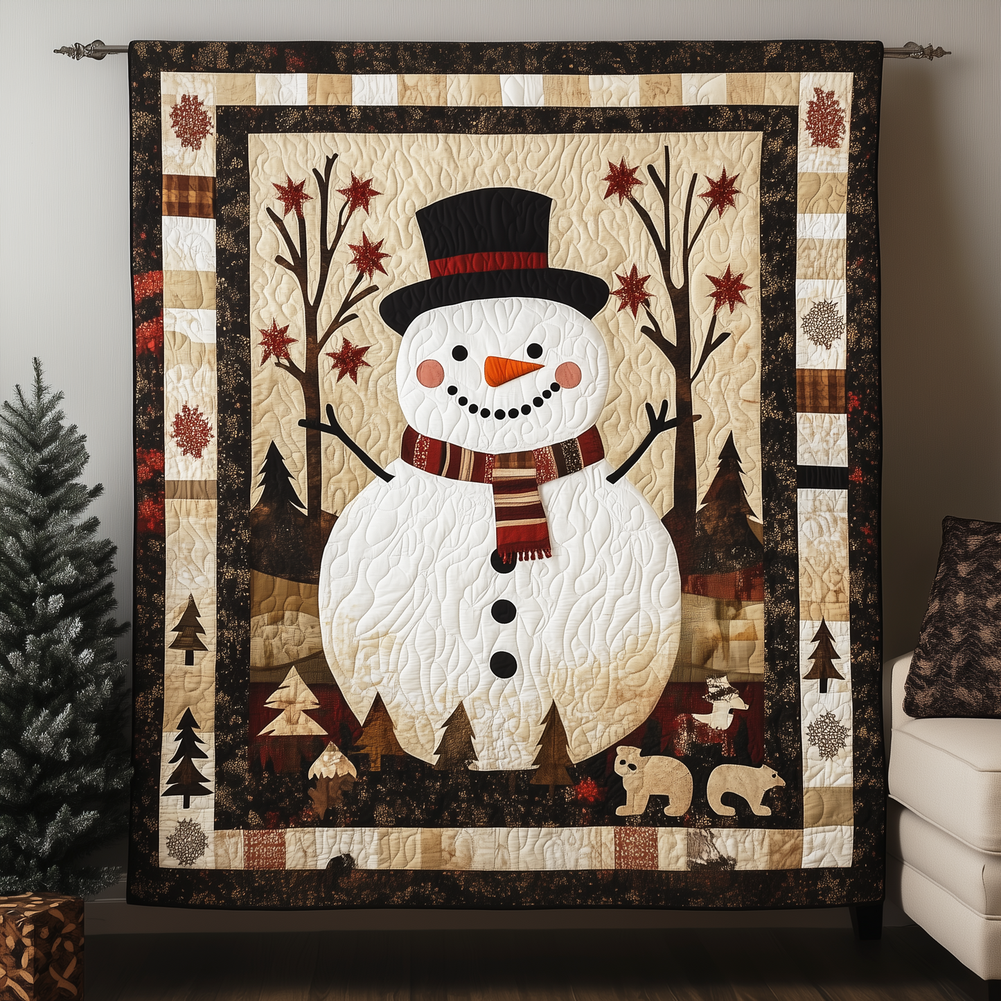 Snowman’s Christmas Joy Quilted Blanket GFTOHD226