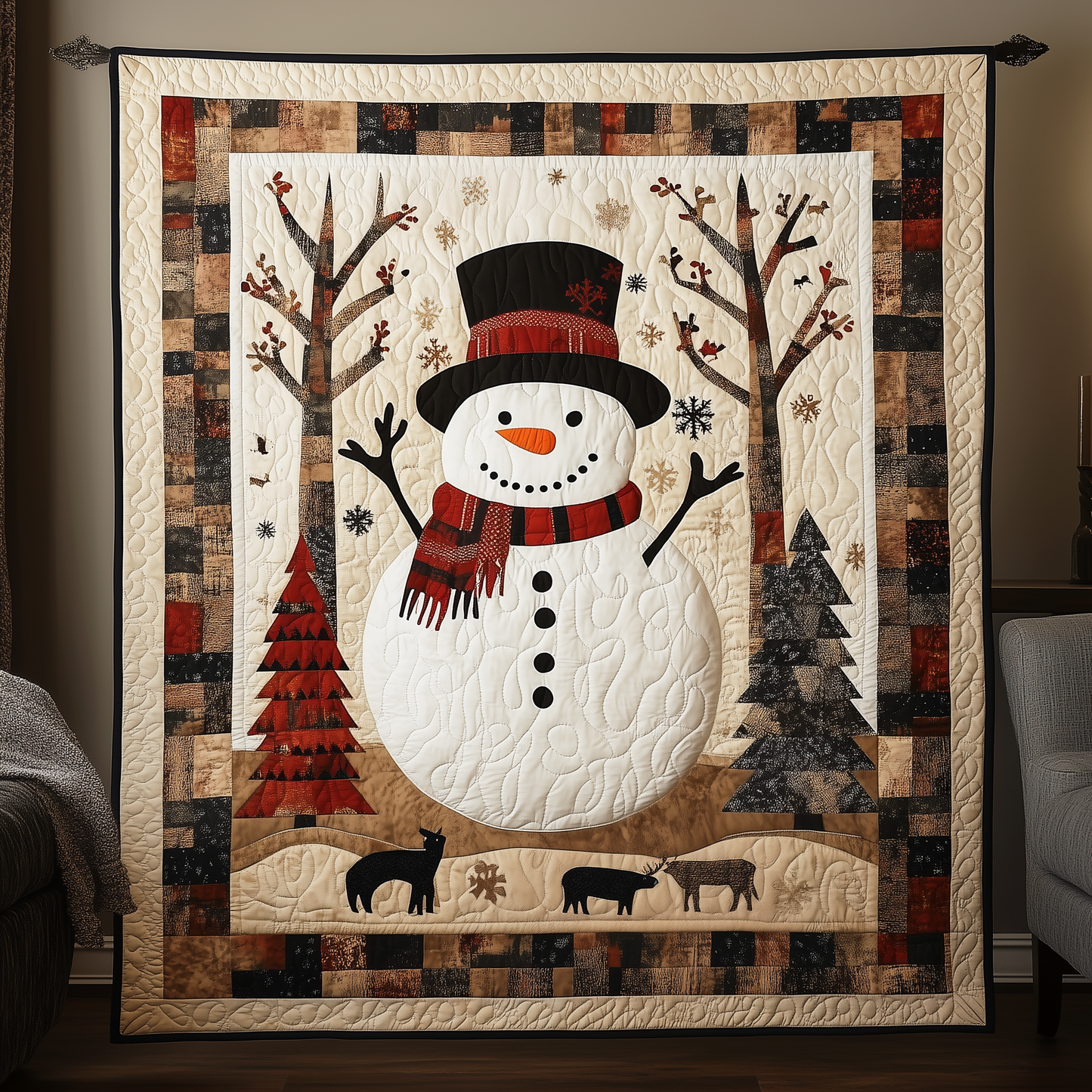 Snowman’s Christmas Joy Quilted Blanket GFTOHD232