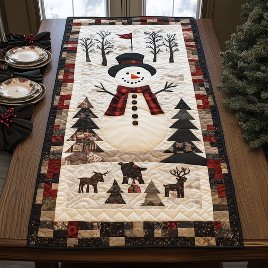 Snowman Christmas Joy Quilted Table Runner GFTOHD233