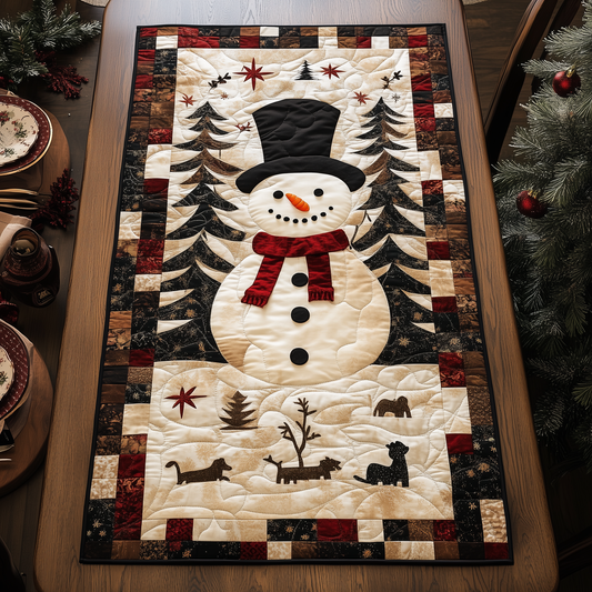 Snowman Christmas Joy Quilted Table Runner GFTOHD237