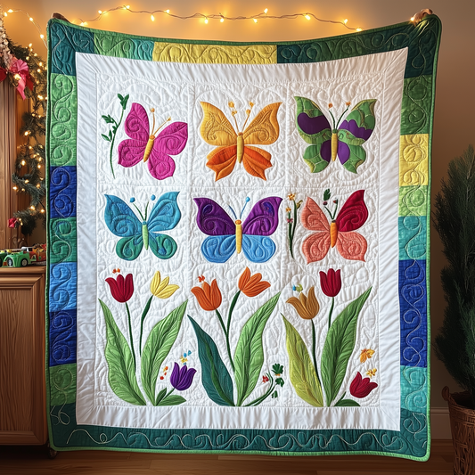 Butterfly Garden Quilted Blanket GFTOHD324