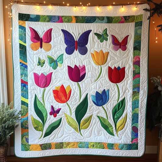 Butterfly Garden Quilted Blanket GFTOHD325