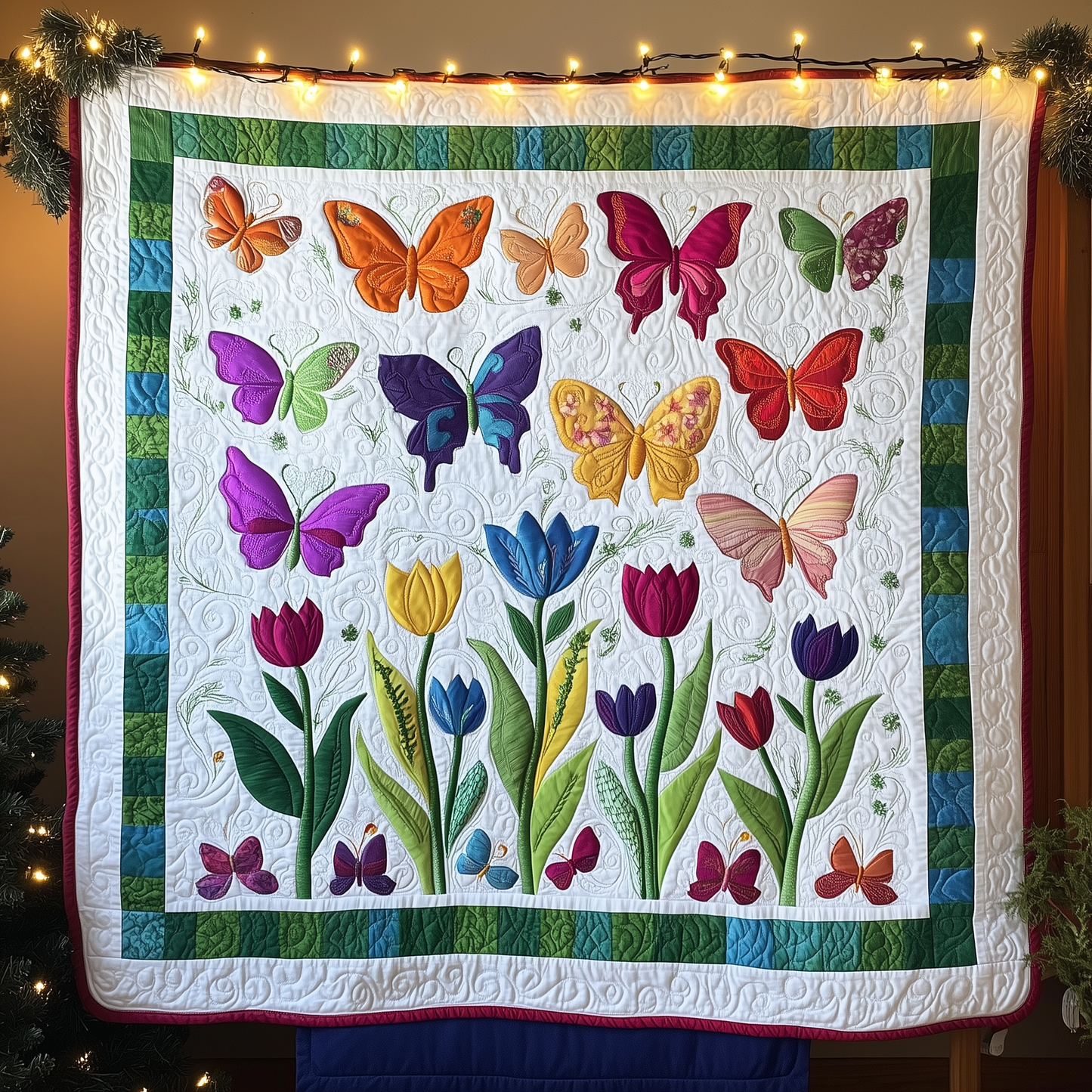 Butterfly Garden Quilted Blanket GFTOHD329