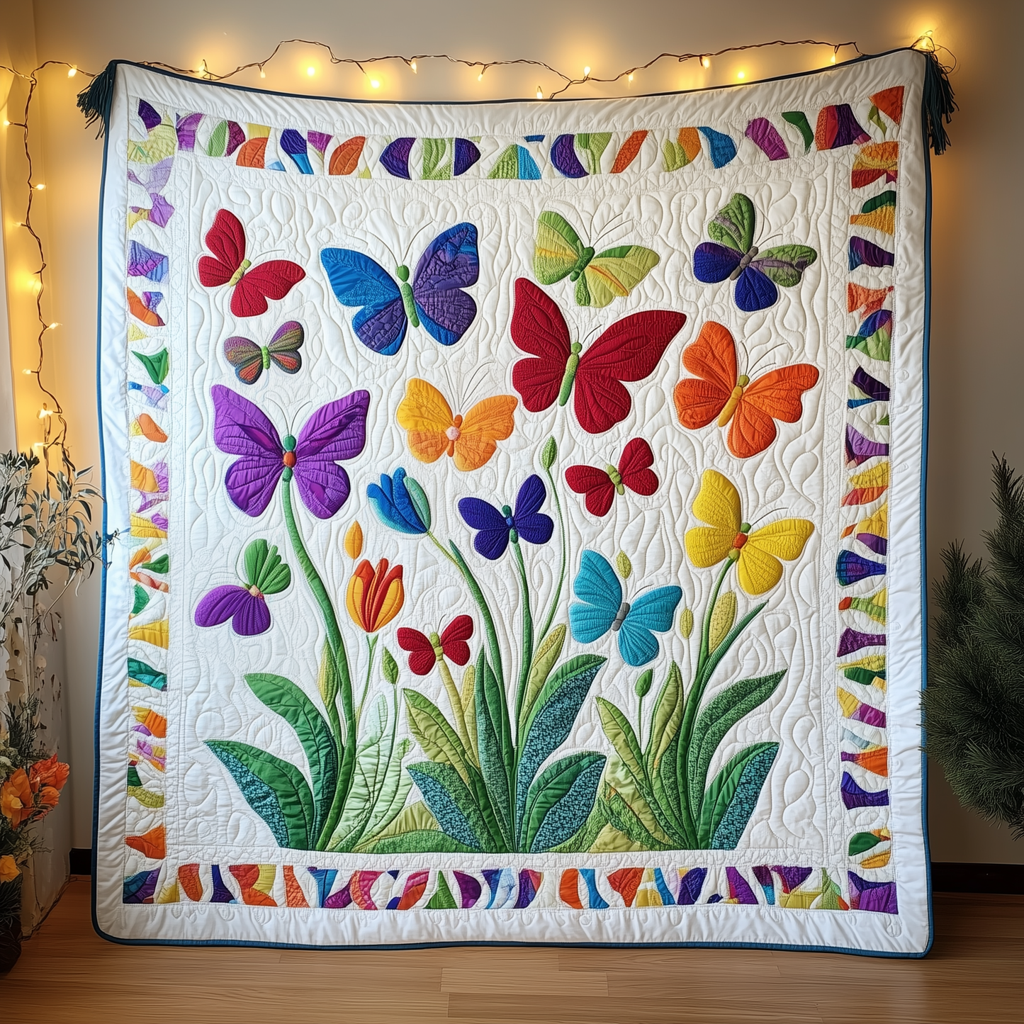 Butterfly Garden Quilted Blanket GFTOHD330