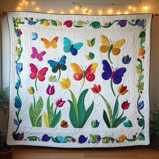 Butterfly Garden Quilted Blanket GFTOHD331