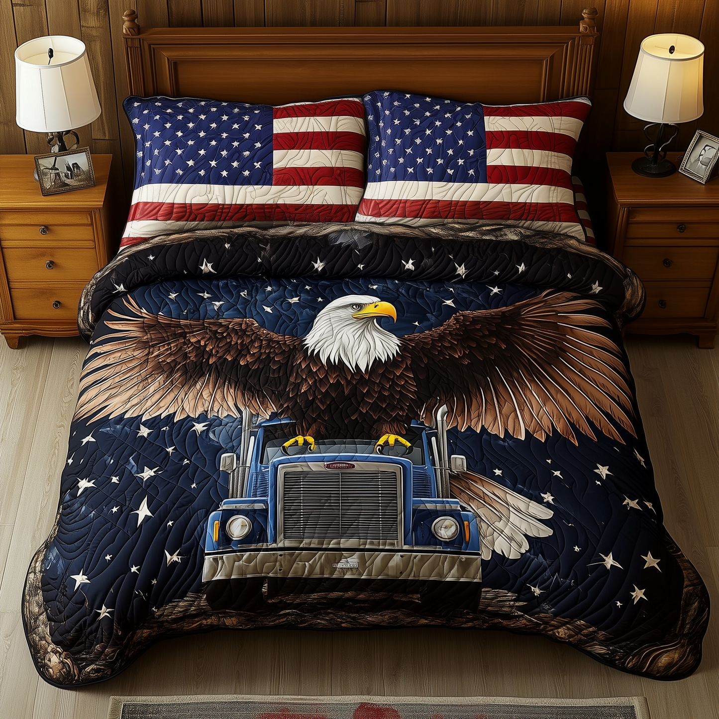 Eagle of Freedom 3-Piece Quilted Bedding Set GFTOHD343