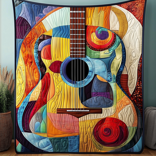 Vibrant Solo Guitar Quilted Blanket GFTOHD414