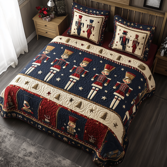 Christmas Nutcracker 3-Piece Quilted Bedding Set GFTOHD449