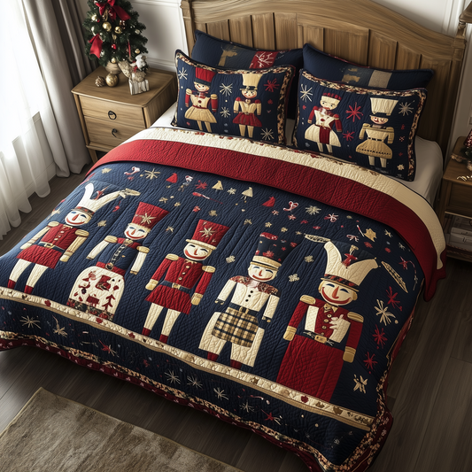 Christmas Nutcracker 3-Piece Quilted Bedding Set GFTOHD451