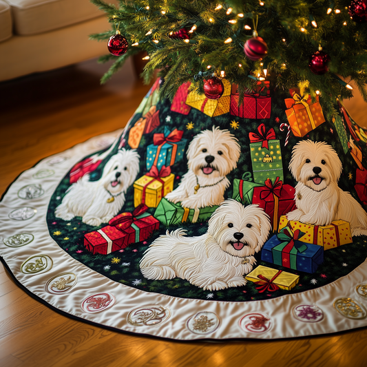 Christmas Westie Quilted Tree Skirt GFTOHD474