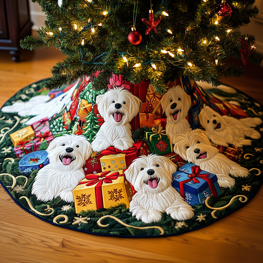 Christmas Westie Quilted Tree Skirt GFTOHD475