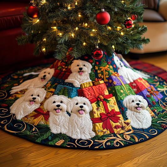 Christmas Westie Quilted Tree Skirt GFTOHD477