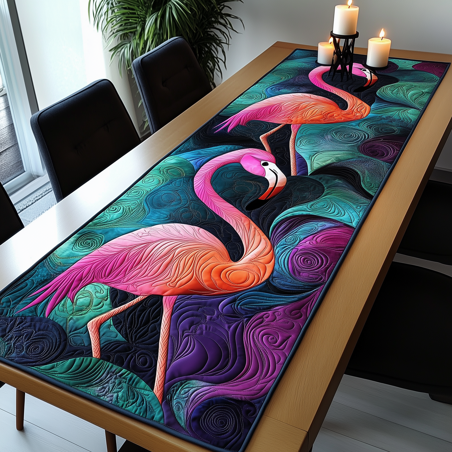 Vibrant Flamingo Quilted Table Runner GFTOHD504