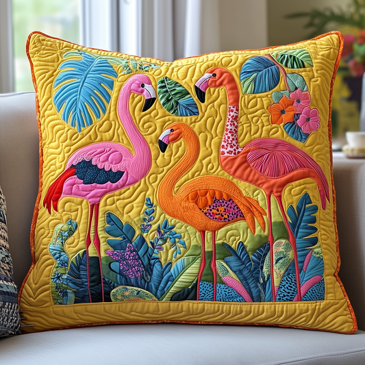 Tropical Flamingo Quilted Pillow Case GFTOHD563