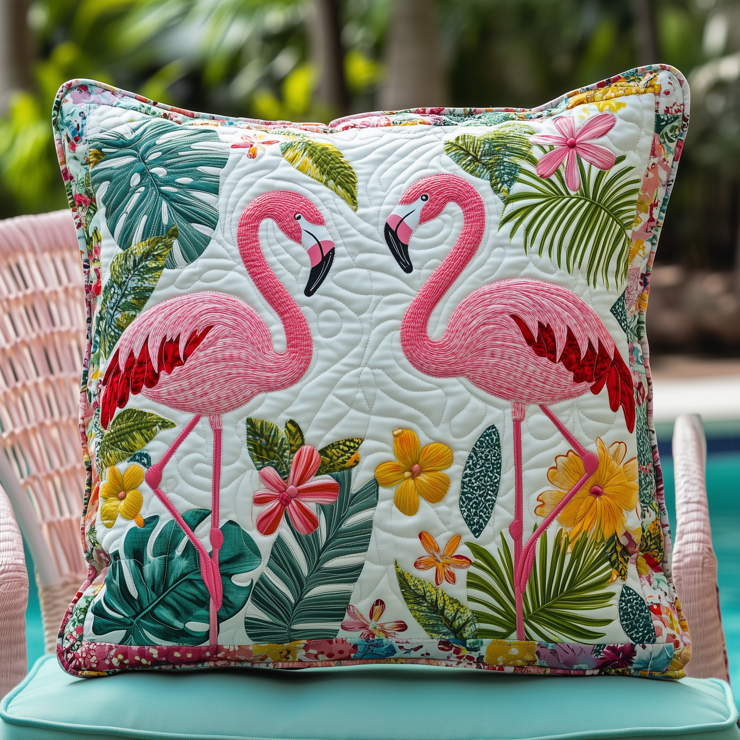 Tropical Flamingo Quilted Pillow Case GFTOHD570