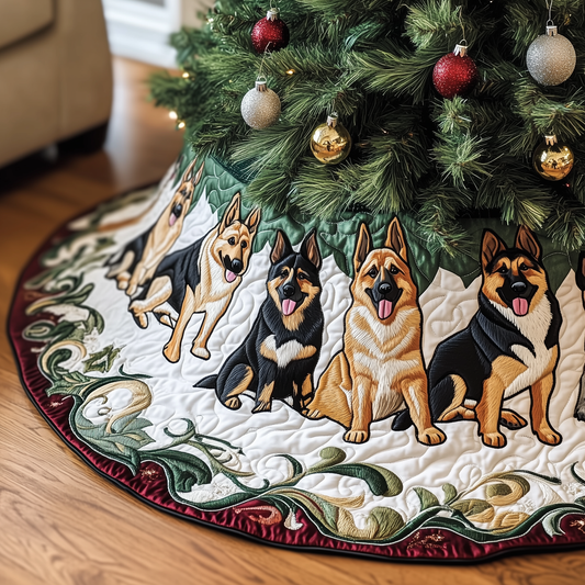 Christmas German Shepherd Quilted Tree Skirt GFTOHD583